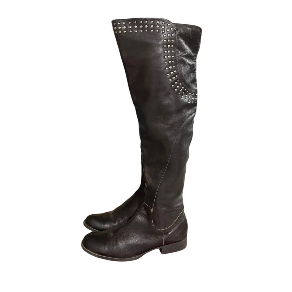 Matisse Thunder Road Leather Studded Over Knee Boots Women's 9.5